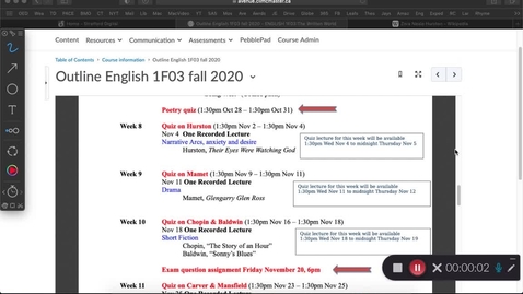 Thumbnail for English 1F03 Lecture November 4th