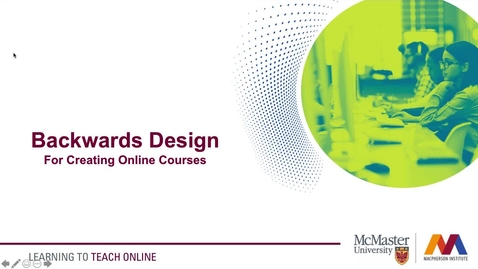 Thumbnail for entry Backwards Design &amp; ILOs for Online Courses