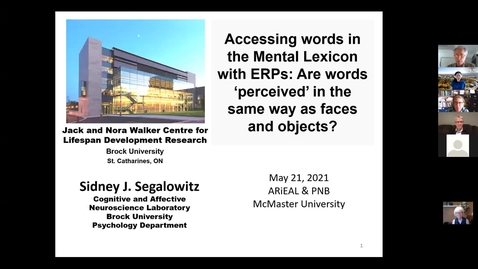 Thumbnail for ARiEAL Speaker Series - Accessing words in the Mental Lexicon with ERPs (by Dr. Sid Segalowitz, May 21, 2021)