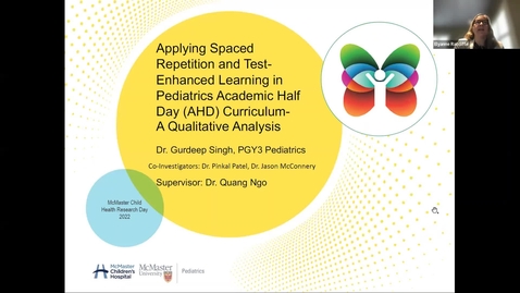 Thumbnail for entry Applying Spaced Repetition and Test-Enhanced Learning in Pediatrics Academic Half Day Curriculum: A Qualitative Study | Gurdeep Singh | CHRD | 2022