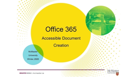 Thumbnail for entry An Introduction to Accessible Document Creation