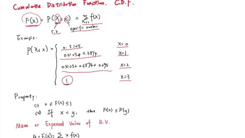 Thumbnail for 008 CDF Mean Variance and Binomial Distribution