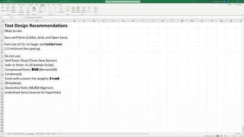 Thumbnail for entry 03 Text Design - Accessible Excel.mp4