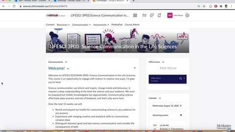 Thumbnail for Adding a Microsoft 'Bookings' Widget in Avenue to Learn for Students to select Instructor Office Hours