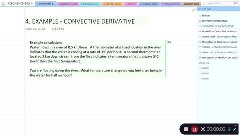 Thumbnail for 1-4. Example - Convective Derivative