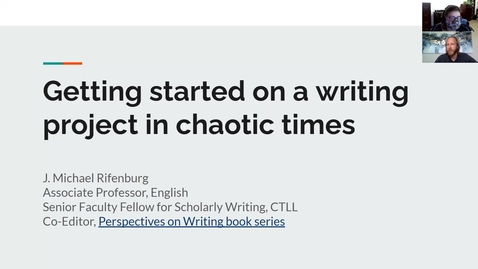 Thumbnail for 10.23.20 Friday Writing Sessions - Getting started on a writing project in chaotic times