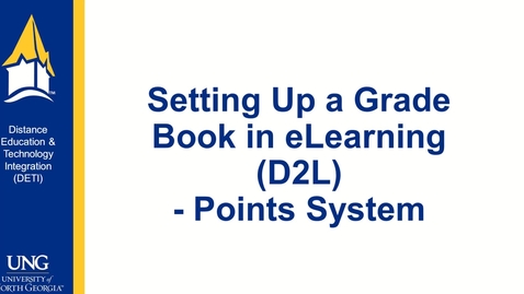 Thumbnail for entry Grades - Setting Up a Grade book - Points