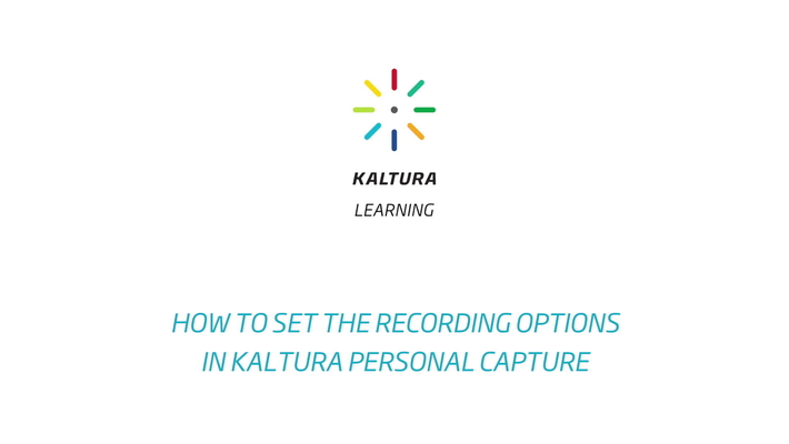 How to Set the Recording Options in Kaltura Capture