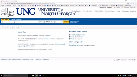 Thumbnail for Requesting books from another UNG Library