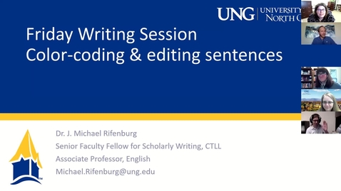 Thumbnail for 3-12-2021 Friday Writing Session - Color-Coding and Editing Your Sentences