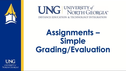 Thumbnail for entry Assignments -Simple Grading/Evaluation