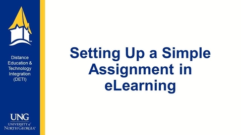 Thumbnail for entry Assignments - Setting Up a Simple Assignment