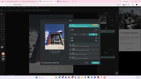 Thumbnail for Using Pixrl Editor to Resize an Image