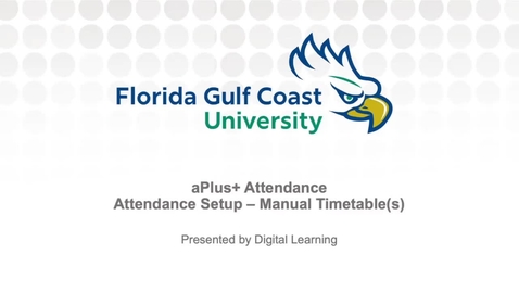 Thumbnail for aPlus+ Attendance - Manual Timetables