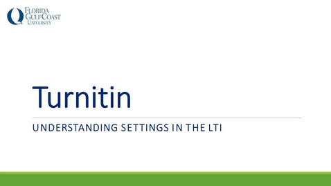 Thumbnail for Turnitin Settings Tutorial