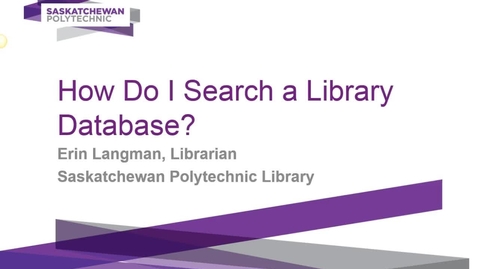 Thumbnail for How Do I Search a Library Database?