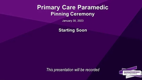 Thumbnail for entry Primary Care Paramedic Regina - Challenge Coin Ceremony January 30 2023