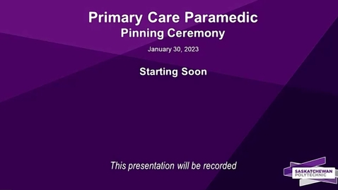 Thumbnail for Primary Care Paramedic Regina - Challenge Coin Ceremony January 30 2023