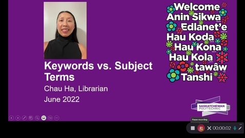 Thumbnail for entry Keyword vs. Subject Term Searching