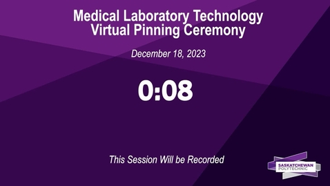 Thumbnail for entry Medical Laboratory Technician Pinning Ceremony  - December 18, 2023