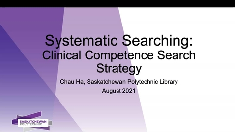 Thumbnail for Search strategy example on clinical competence