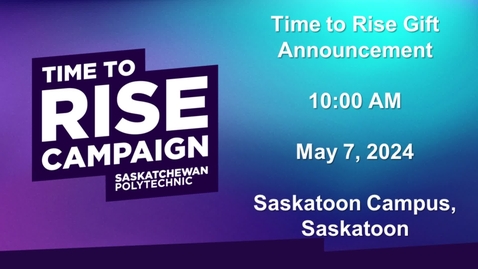Thumbnail for Saskatchewan Polytechnic receives $7.5 million gift from Leslie &amp; Irene Dubé