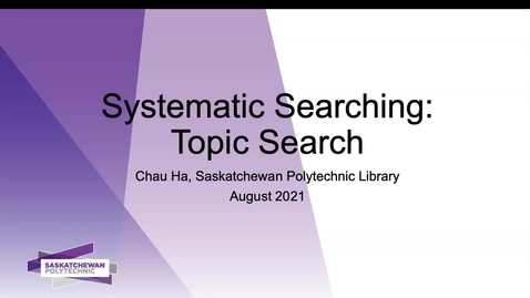 Thumbnail for entry Conducting a search on your topic