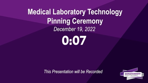 Thumbnail for Medical Laboratory Technology Pinning Ceremony - December 19, 2022
