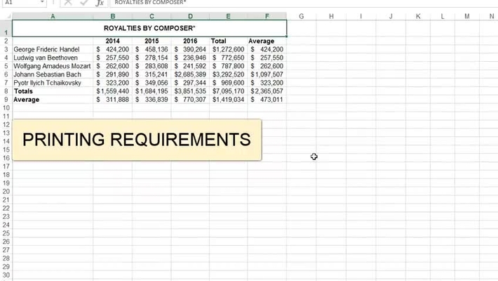 Printing Requirements for Excel Assessments