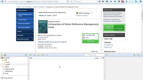 Thumbnail for Zotero: Adding Readings Using PDF Files