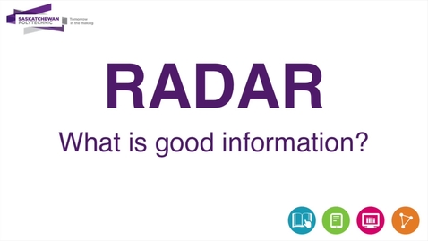 Thumbnail for What is good information? Use your RADAR
