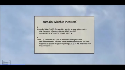 Thumbnail for Reference Quiz:  APA Style