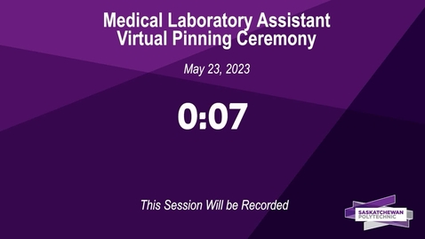 Thumbnail for entry Medical Laboratory Assistant - Pinning Ceremony - May 23, 2023