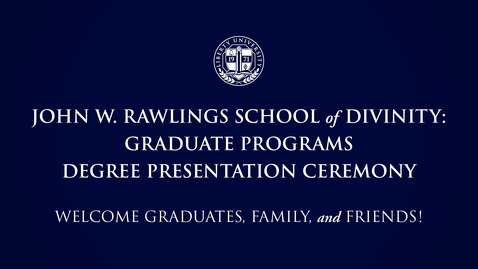 Thumbnail for School of Divinity - Graduate Programs | May 11, 10:00AM