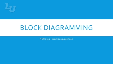 Thumbnail for entry Block Diagramming Part 2 - video 1