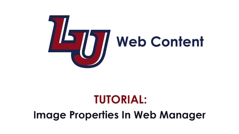 Thumbnail for Tutorial: Image Properties in Web Manager