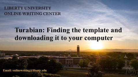 Thumbnail for Turabian - finding the template and downloading it to your computer