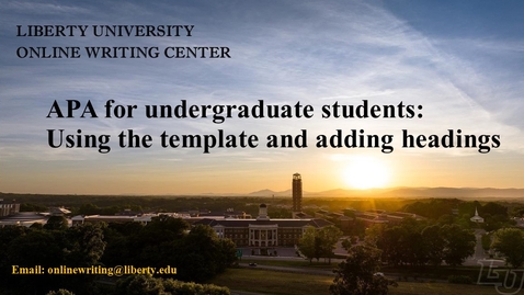 Thumbnail for APA undergraduate - using the template and adding headings