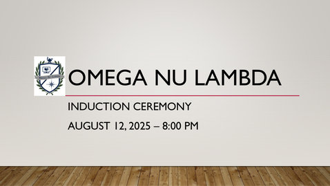 Thumbnail for Omega Nu Lambda Induction Ceremony