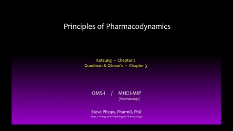 Thumbnail for MHDI - Pharmacodynamics Part 1 (Lecture - Dr. Phipps)
