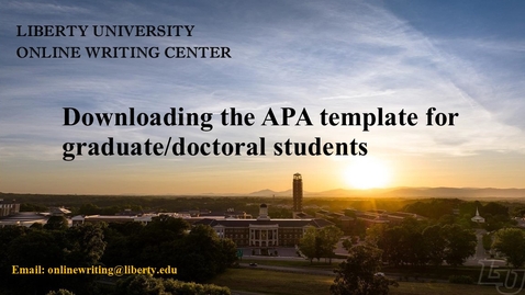 Thumbnail for Downloading the APA template for graduate/doctoral students