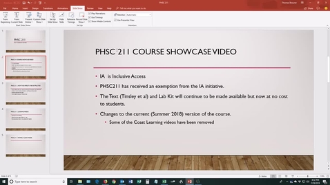 Thumbnail for PHSC211 Course Showcase Video