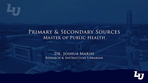 Thumbnail for Master of Public Health Research Series: Using Databases to Find Primary &amp; Secondary Sources