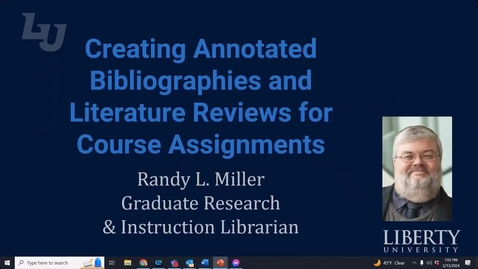 Thumbnail for entry Creating Annotated Bibliographies and Literature Reviews for Course Assignments