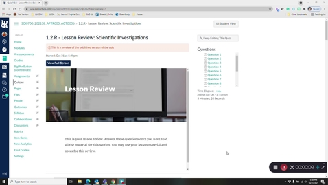 Thumbnail for entry Review of Life Science 1.2R : Lesson Review: Scientific Investigation