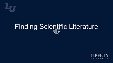 Thumbnail for Introduction to Finding Scientific Literature