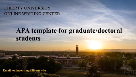 Thumbnail for APA professional template for graduate and doctoral students