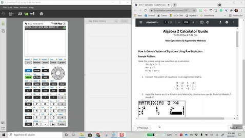 Thumbnail for Alg 2: 4.11.2T Matrix Row Reduction using TI-84 Calculator