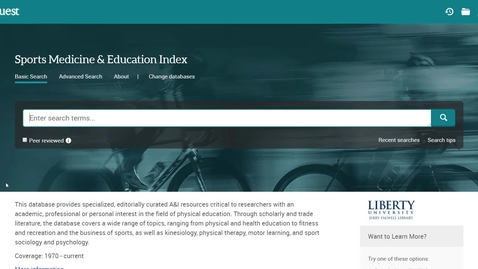 Thumbnail for entry How to Use the Sports Medicine &amp; Education Index