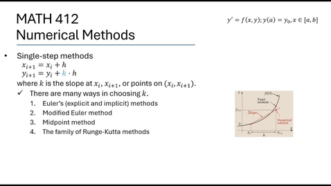 Thumbnail for Solving the Initial Value Problem y' = f(x, y), y(x0) = y0